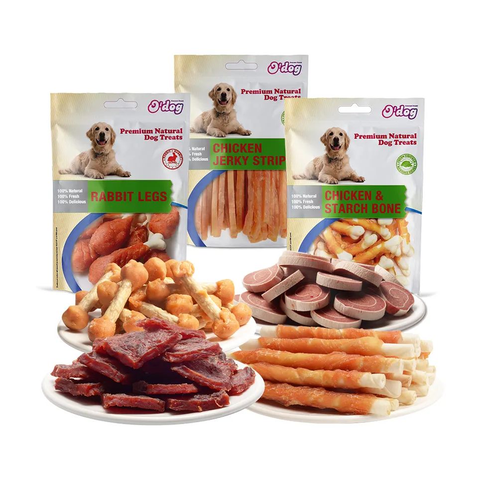 Golosinas naturales para perros con tiras de pato altas en proteínas y bajas en grasas