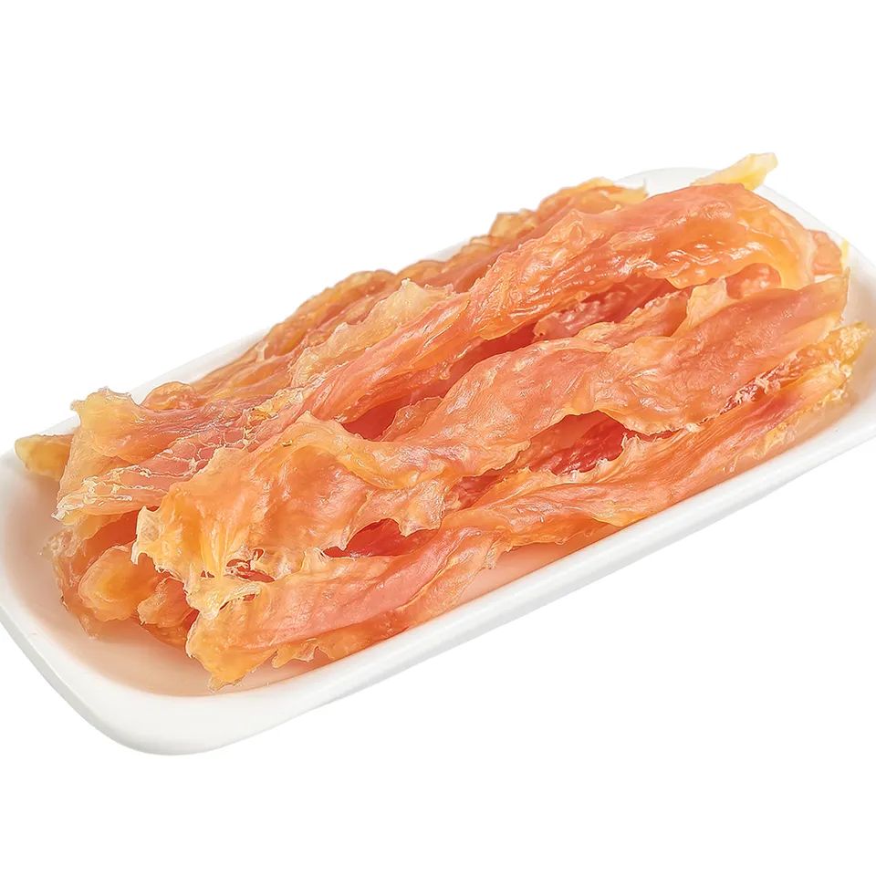 Tiras de cecina de pollo en espiral suave Golosinas de cecina para perros